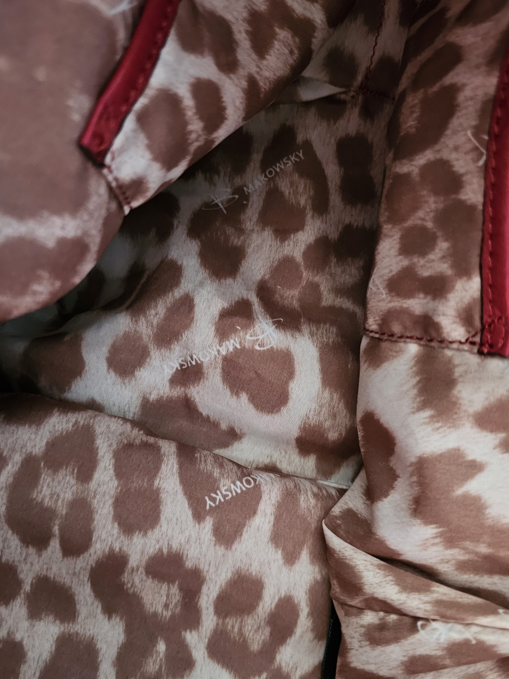 b. makowsky Red Leather Fringe Hobo Shoulder Bag - Picture 10 of 15